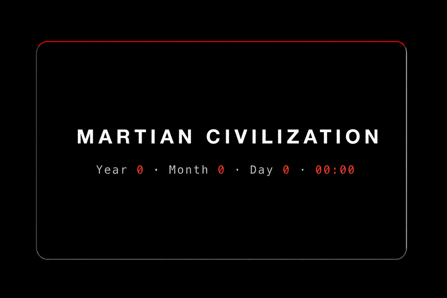 Praxeon identity-card reverse concept showing the Martian Civilization statement and Mars time